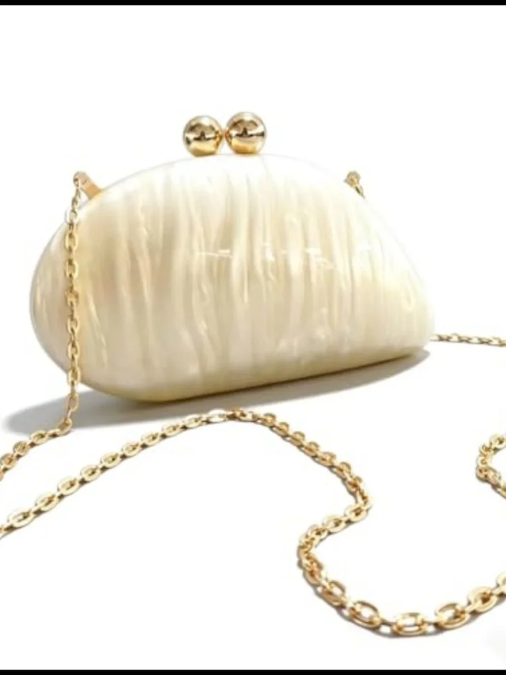 CUXVA Acrylic Snail Shaped Clutch Evening Bag with Detachable Chain